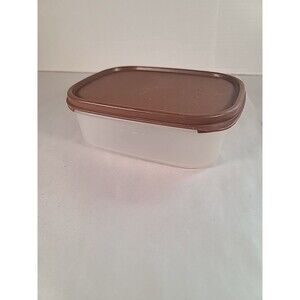 Vintage 3.5 Cup Tupperware Storage Container 1791-2 W Brown Lid 1793-2